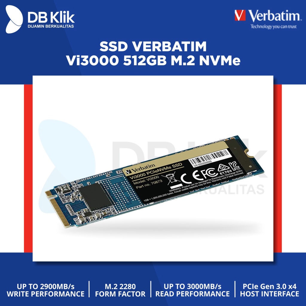 SSD VERBATIM Vi3000 512GB M.2 NVMe- SSD Verbatim 512GB Vi3000 NVMe M.2