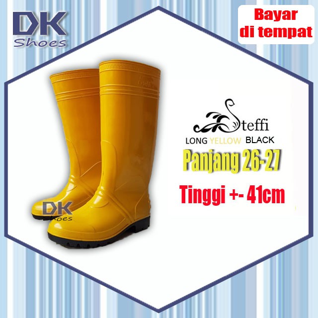 Steffi Kuning40-44 Sepatu Boot Tahan Air Tinggi / Sepatu Waterproof / Safety Boots / Sepatu Proyek