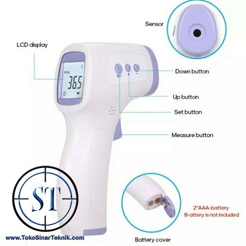 Thermometer Infrared Non Contact Termometer Tembak Suhu Tubuh Digital Gun Bayi Baby Ukur LCD Layar Body