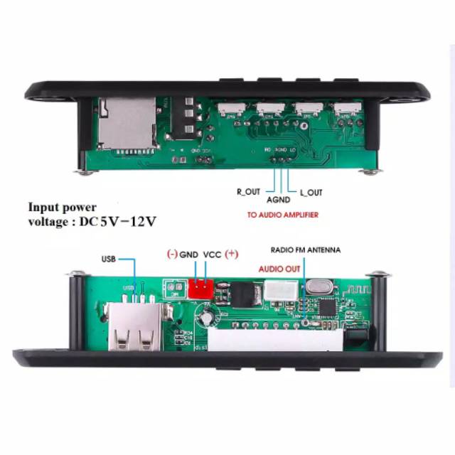 Modul Board Decoder MP3 WMA 12V Wireless Bluetooth