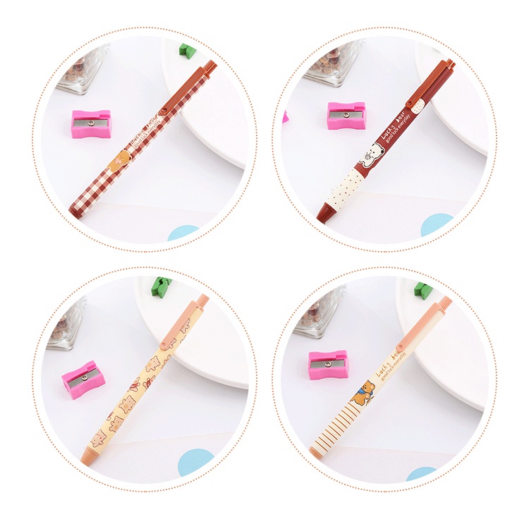 2pcs / Set Pulpen 0.5mm Motif Hewan Gaya Korea Untuk Sekolah / Kantor