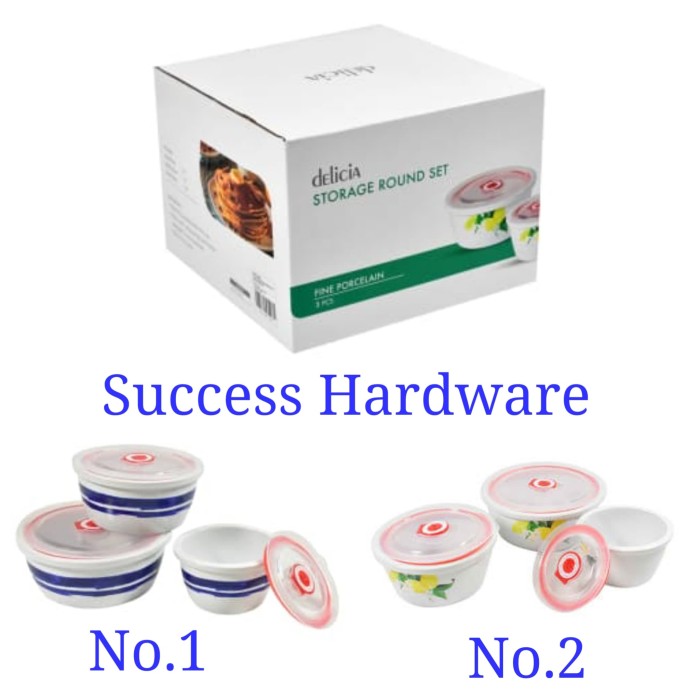DELICIA SET 3 PCS WADAH MAKANAN STORAGE ROUND SET