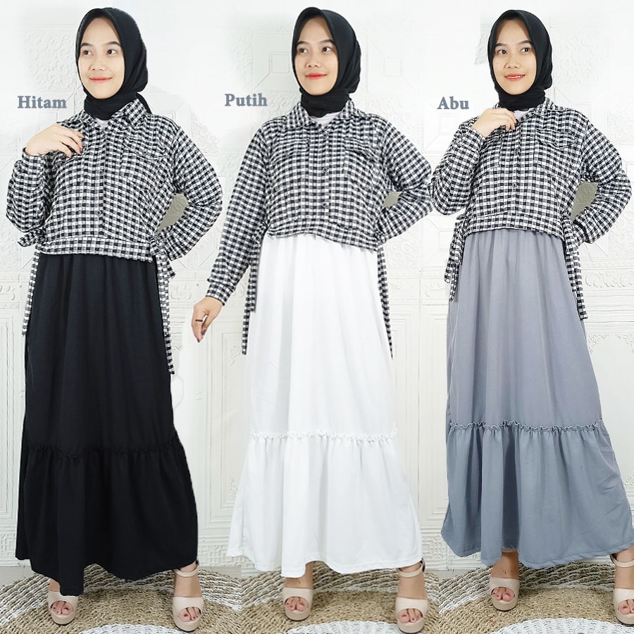 DRESS SHEILLA ROMPI TASYA OUTER KOTAK GL FASHION