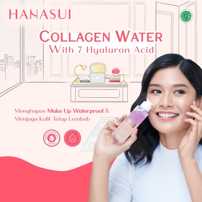 Hanasui Waterproof Make Up Remover + Collagen Water BPOM