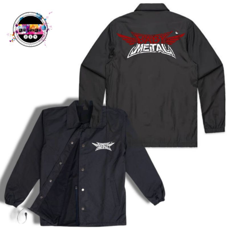 COACH JAKET BABYMETAL BABY METAL - Jaket Hitam Windbreaker Outwear Pria Wanita Original Limited