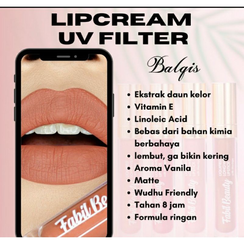 LIPCREAM BALQIS COKLAT NUDE NATURAL VIRAL UV FILTER HALAL