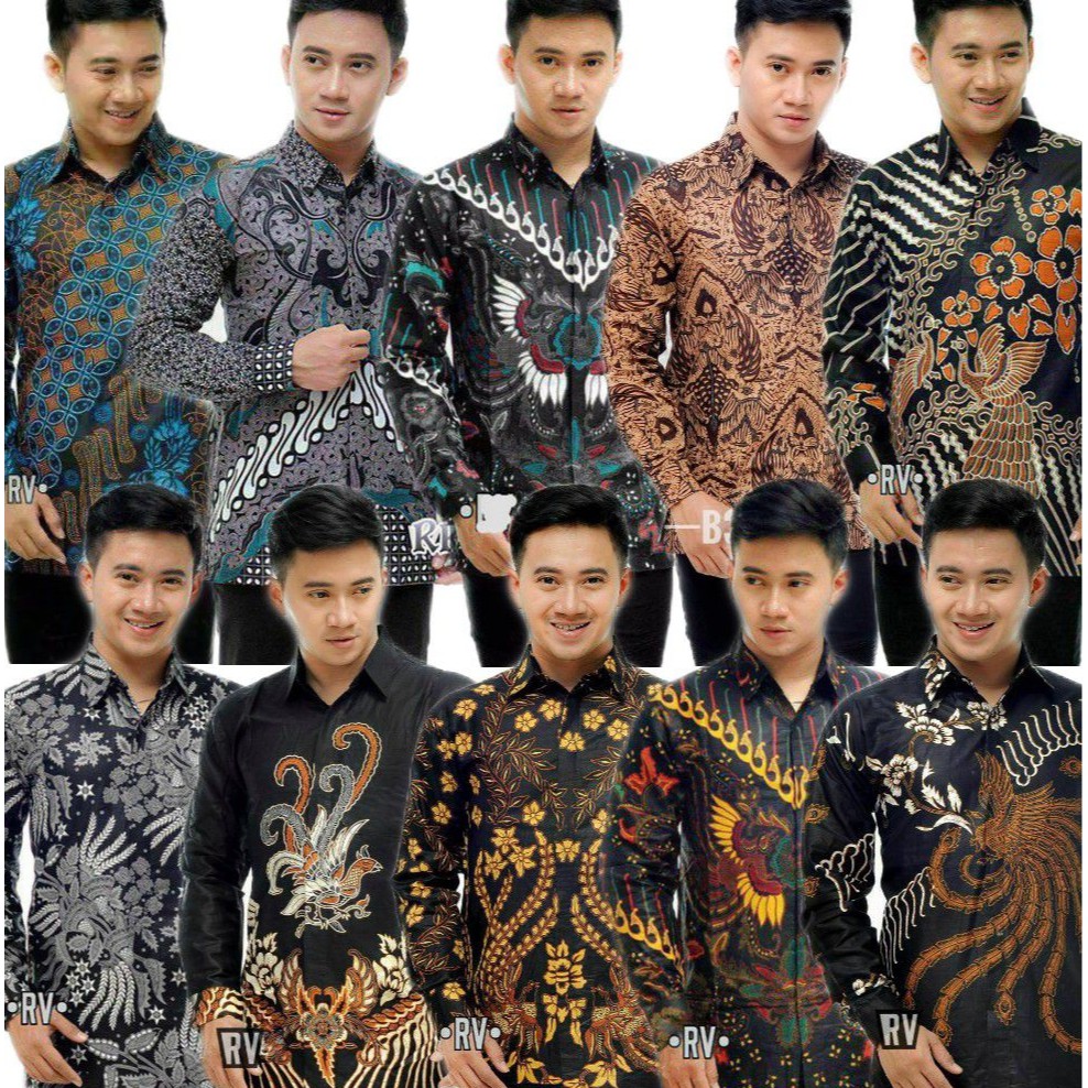 BATIK PRIA SIZE M L XL XXL  BSWART BatiK HRB026 Kenongo Hem Panjang Padi