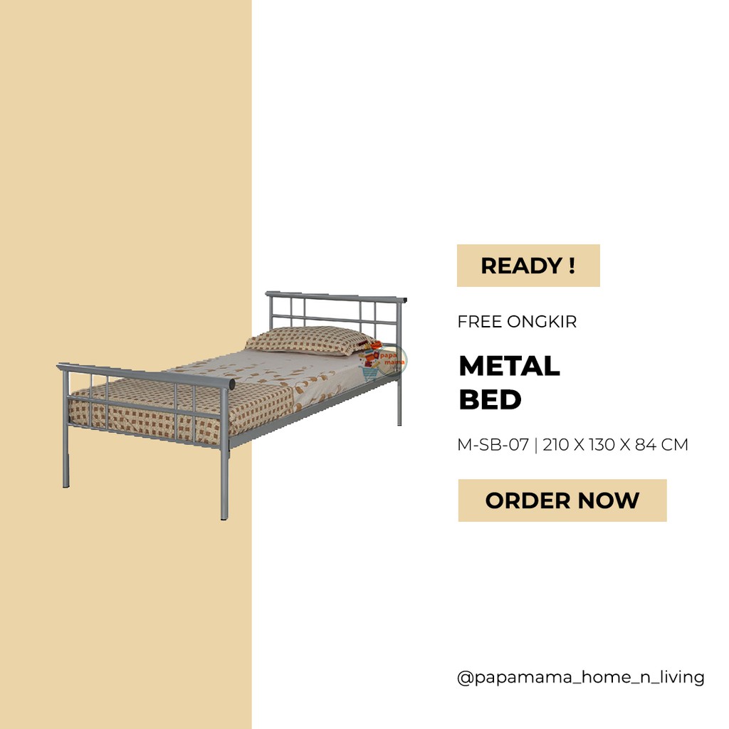 Ranjang Besi MSB07 - Rangka Tilam Besi Uk 120x200 - Only Rangka Bahan Metal - Medan Expo