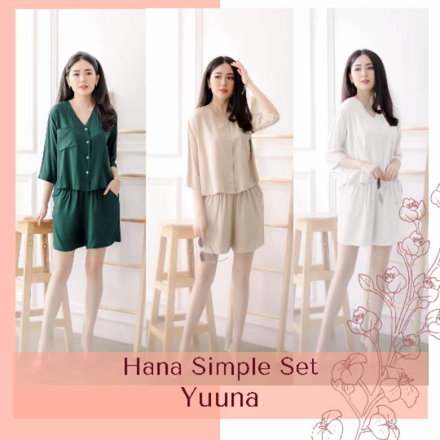 Hana Simple Set (Setelan, Baju Sepasang, Baju dan Celana wanita, Baju Santai, Baju Rumah)