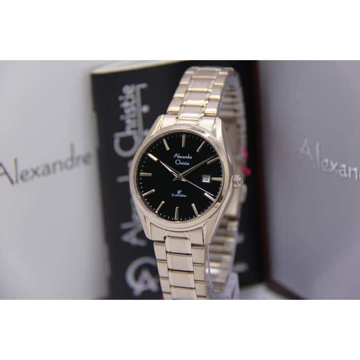 JAM TANGAN ALEXANDRE CHRISTIE WATCH AC 8554 WANITA SOFT ROSEGOLD BLACK ORIGINAL