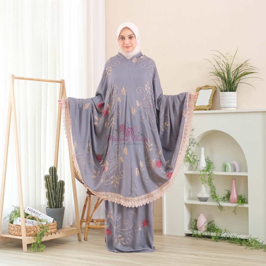 MUKENA RAYON DEWASA LADY EMBROIDERY JUMBO MUKENA HANTARAN MUKENA TRAVELLING MUKENA RAYON BAHAN ADEM