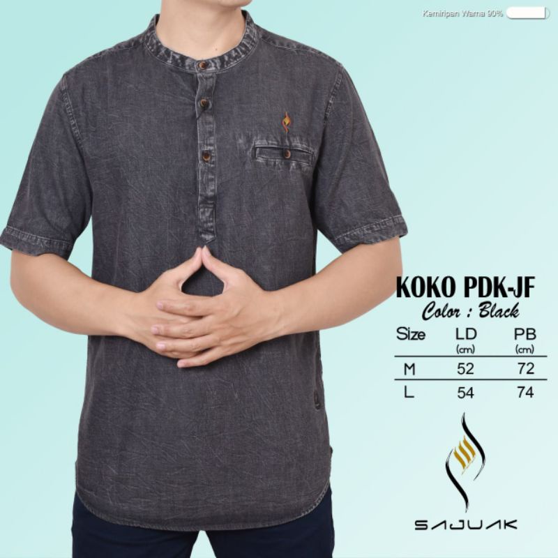 Sajuak Baju kemeja koko kemko pria lengan pendek new denim JF original terbaru by sajuak