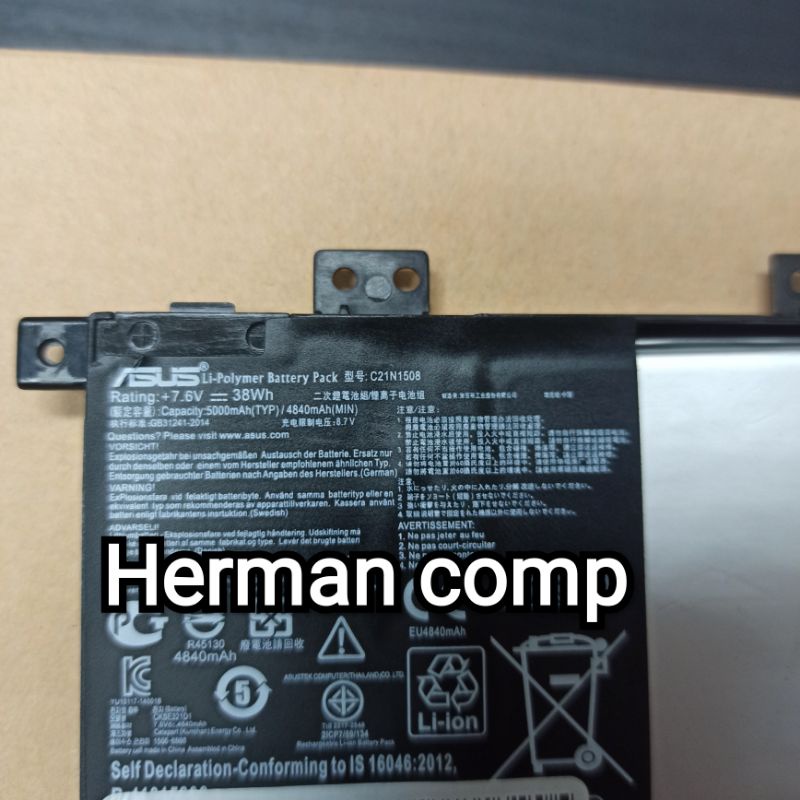 Original Baterai Asus A456 A456U A456UJ A456UV A456UF A456UQ C21N1508