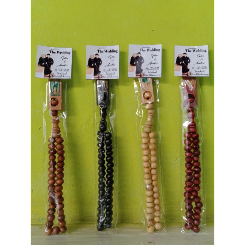 Souvenir Tasbih Kemas Plastik Gratis Kartu ucapan terimakasih + Foto