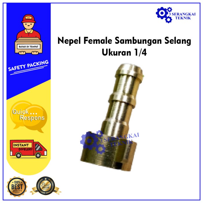 Nepel Female Ukuran 1/4 Sambungan Selang