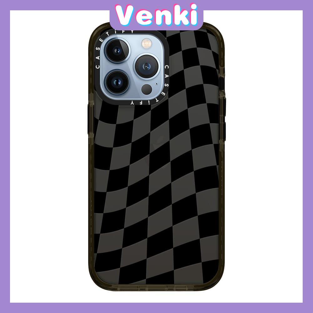 Soft Case Silikon Tpu Tebal Shockproof Motif Kotak-Kotak Hitam Putih Untuk Iphone 13 Pro Max / 12pro / 11 / 7 + / Xr / Xs Max / 8 / 11 / 12 / 7 +