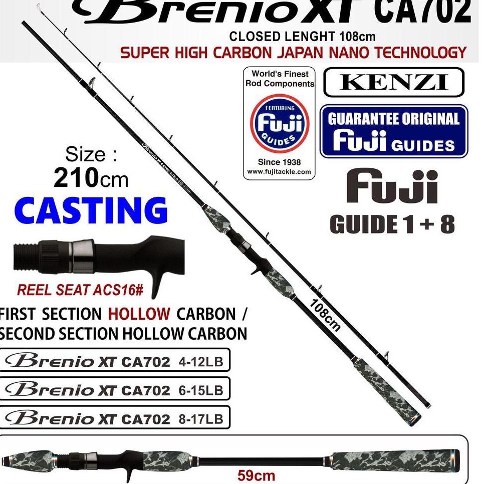 [KODE 477] Joran pancing BC / Spinning kenzi brenio 210 cm Ring Fuji harga sudah termasuk packing pi