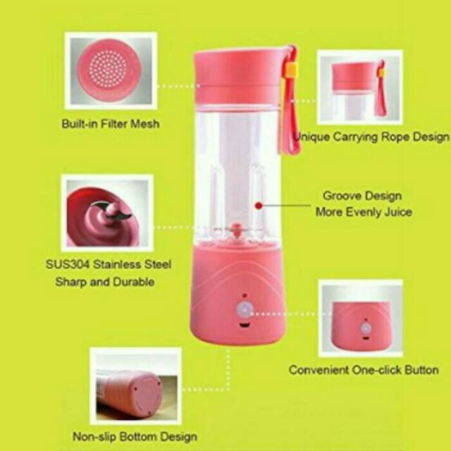 Jual Tanpa Kabel Juicer Portable Blender Mini : Belender Jus Buah Cas Rechargeable Indonesia|Shopee Indonesia