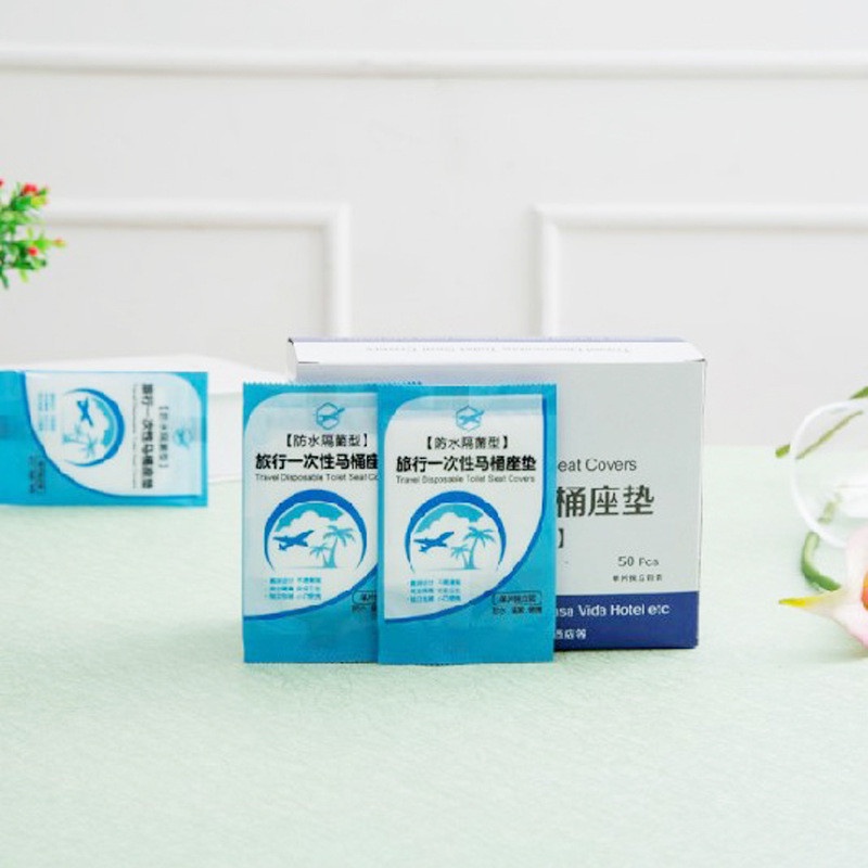 (Happy) 50pcs Cover Dudukan Toilet Sekali Pakai Bahan Plastik Pe Untuk Travel