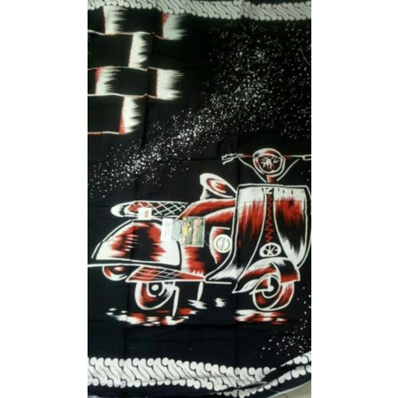 Sarung Pria Batik Tulis Halus Motif Vespa/Sepeda/Batik