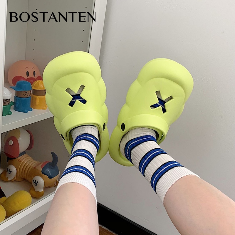 BOSTANTEN Musim Panas Sandal Wanita Indoor dan Outdoor Sandal Peas Sepatu Luar Ruangan Tahan Air Non-Slip EVA Toe Sepatu