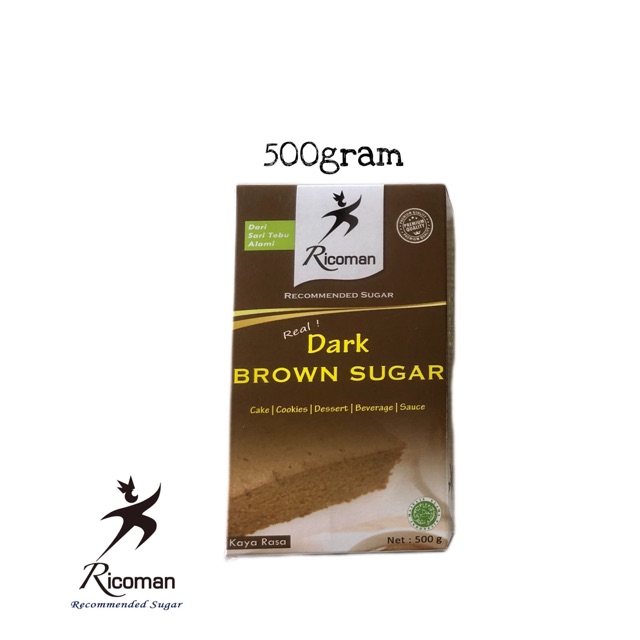 

Ricoman Dark Brown Sugar Gula Tebu 500gram