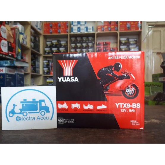 Aki Motor Kawasaki Ninja 250 cc Fi YTX9 Yuasa Accu Kering Ori Original