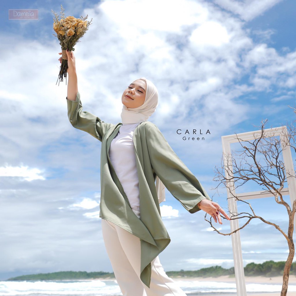 Damelia Melstore JKT Carla Cardigan Wanita Cardigan Lengan Panjang Korean Style Outer Blazer Casual