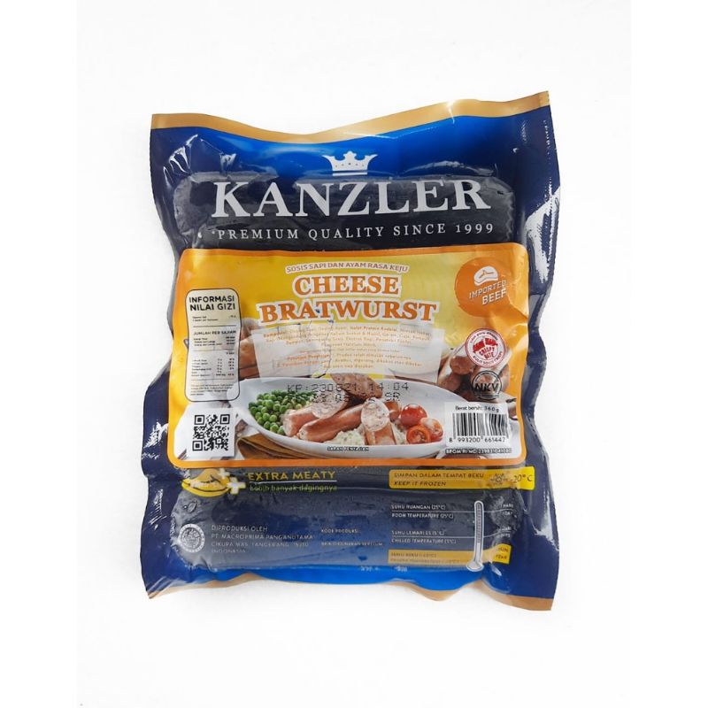 

KANZLER CHEESE BRATWURST 360 GRAM ISI 5 SOSIS JUMBO