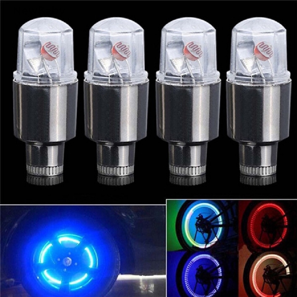 NewBaby 2pcs Bike Car Motorcycle Wheel Tire Tyre Valve Cap Flash LED Light Spoke Lamp  ID