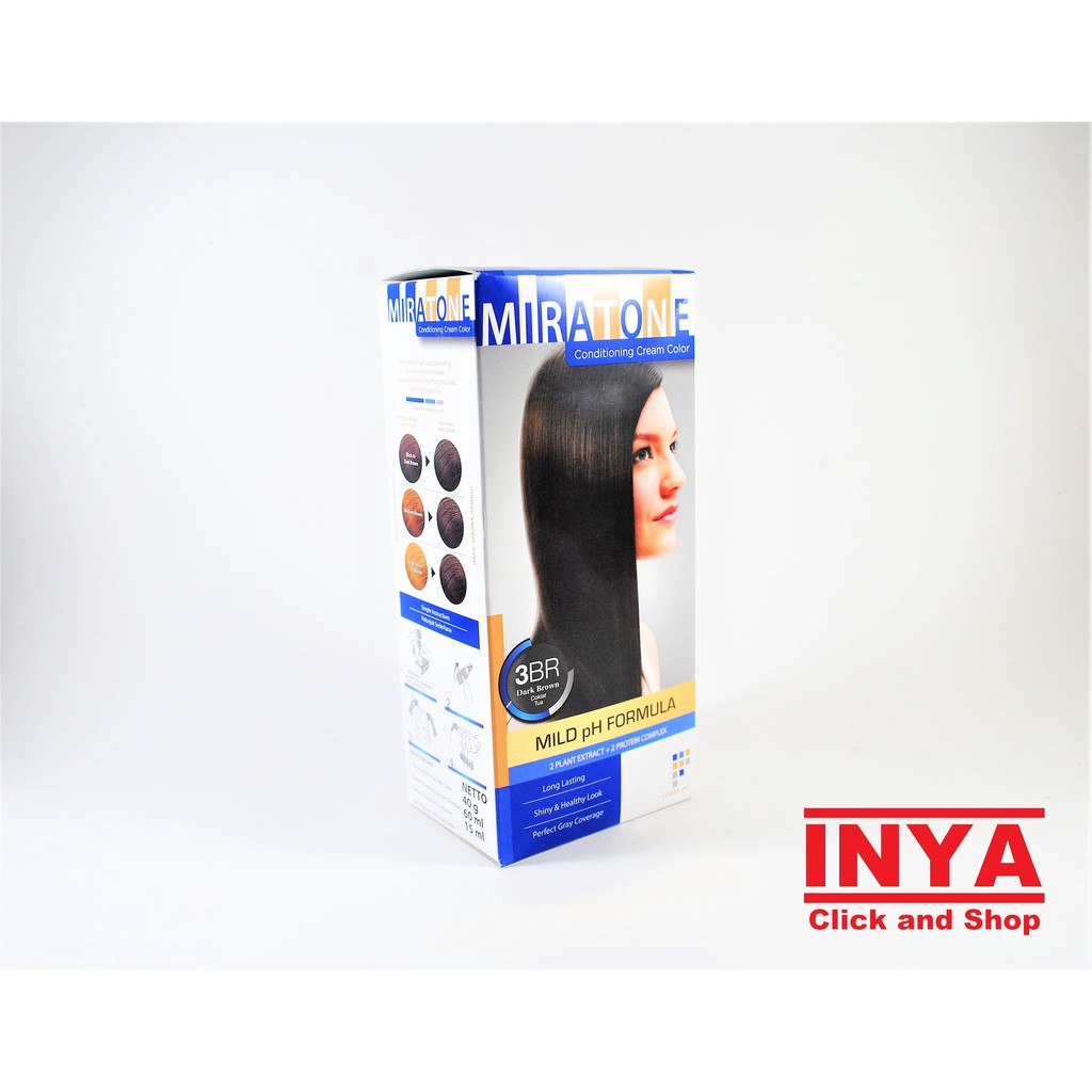 Pewarna Rambut MIRATONE CONDITIONING CREAM COLOR 3BR DARK BROWN - Semir Rambut COKLAT TUA