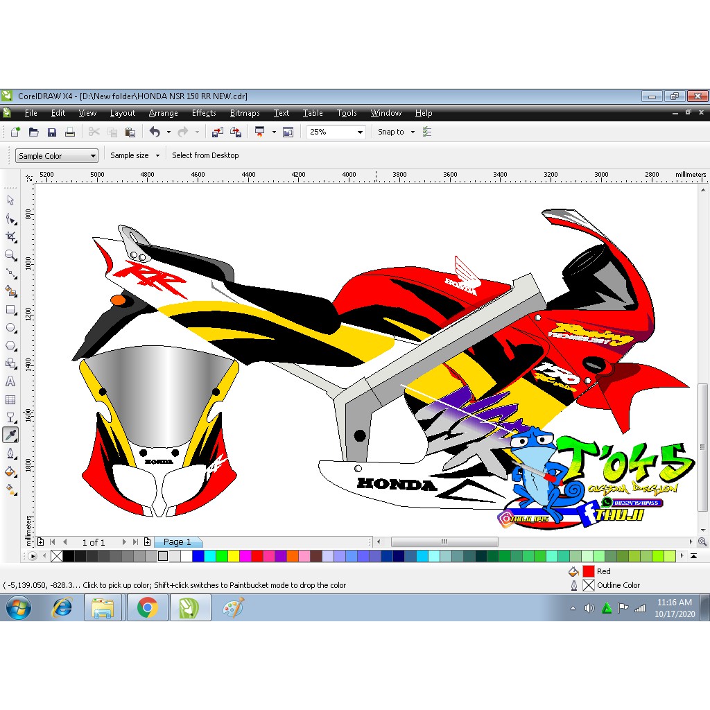 Sticker striping honda NSR 150 new NSR RR thaland