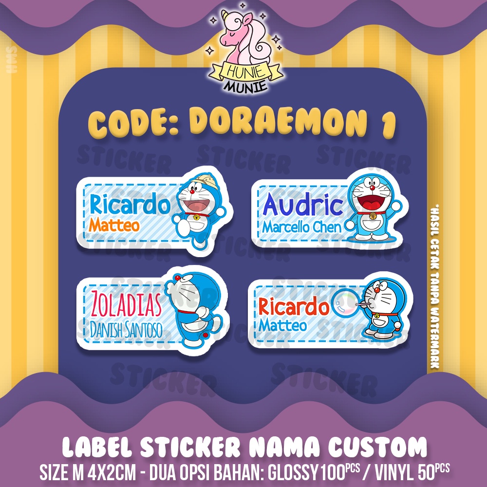 

Sticker Label Nama Custom - Doraemon Stiker