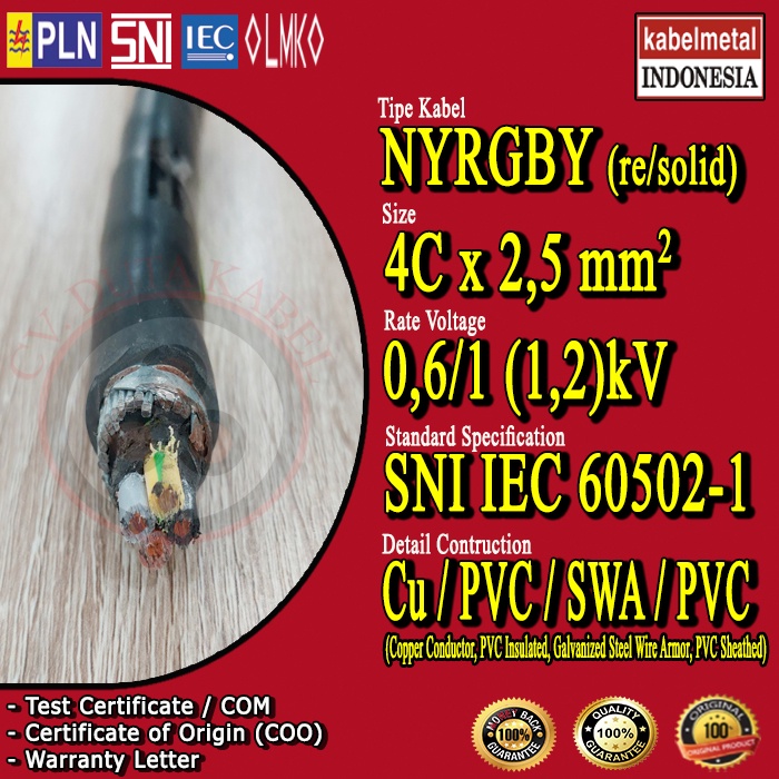 Kabel NYRGBY 4x2,5 mm2 METAL /NYFGBY 4x2,5 mm/4x2.5 mm2/4x2.5 mm/4 x 2,5 mm2/4 x 2,5 mm/4 x 2.5 mm2