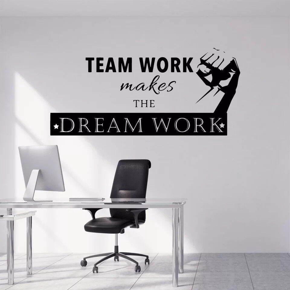 cutting sticker Wall Sticker Stiker Dinding Kaca Tembok Teamwork Quote Quotes Motivasi Ruang Kerja