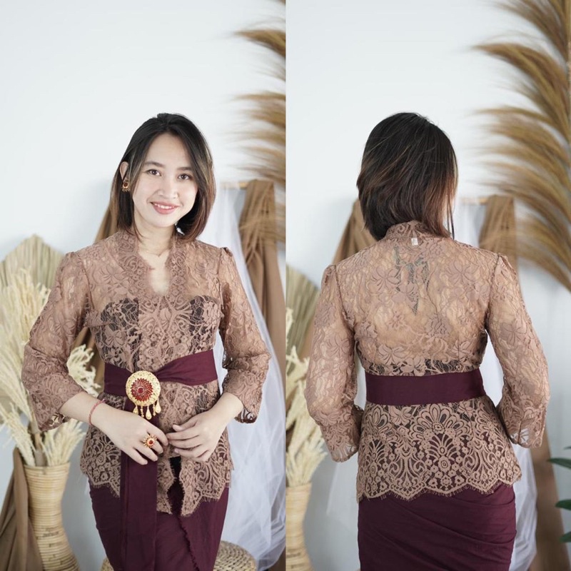 Kebaya jadi semifrance motif terbaru, lengan balon BEST SELLER !-5