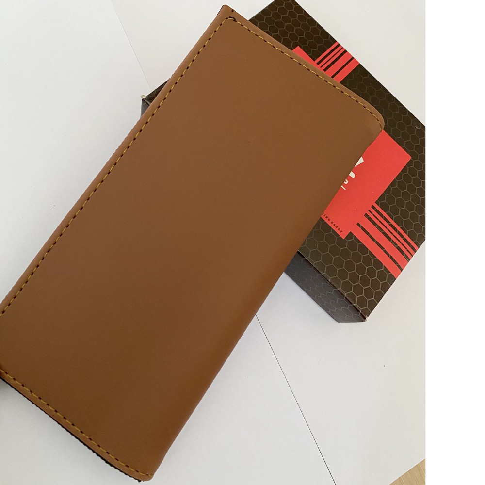 SHOPEE 6.6 SUPER SALE!! Dompet 501-L Fashion Pria Dompet Panjang Kulit PU Berkualitas - Coffee