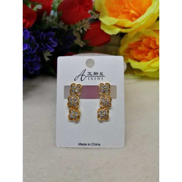 Fourfashion Anting Tusuk Motif Permata Kekinian PAI07