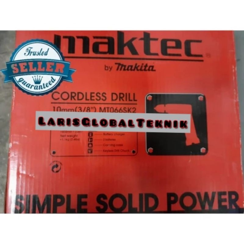 MAKTEC MT 066 SK2 Cordless Drill / Mesin Bor Baterai 10mm