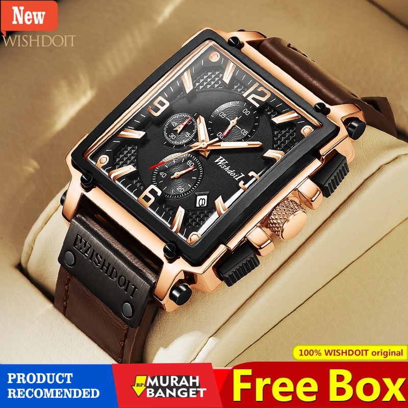 Jam pria analog terbaik- COD100%Original WISHDOIT Jam Tangan Pria Anti Air Cowok Men Watches Waterpr