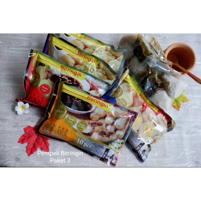Beringin Pempek Paket 3, isi 30 pcs pempek reg + 20 pcs lenjer irisan + 2 pcs kapal selam