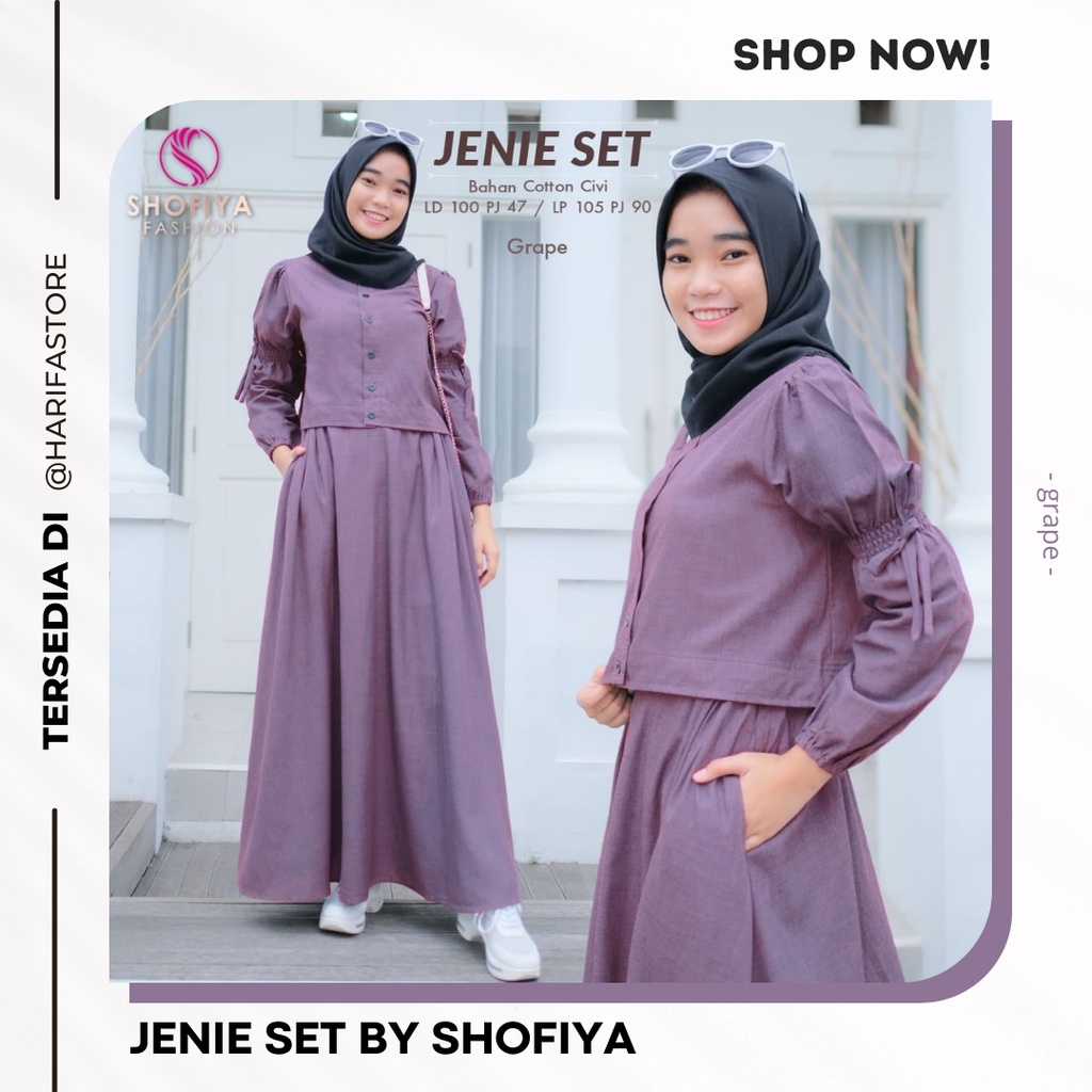 JENIE SET 2 IN 1 ORIGINAL PRODUK BY SHOFIYA | SETELAN WANITA REMAJA | SETELAN WANITA ROK+ATASAN | BA
