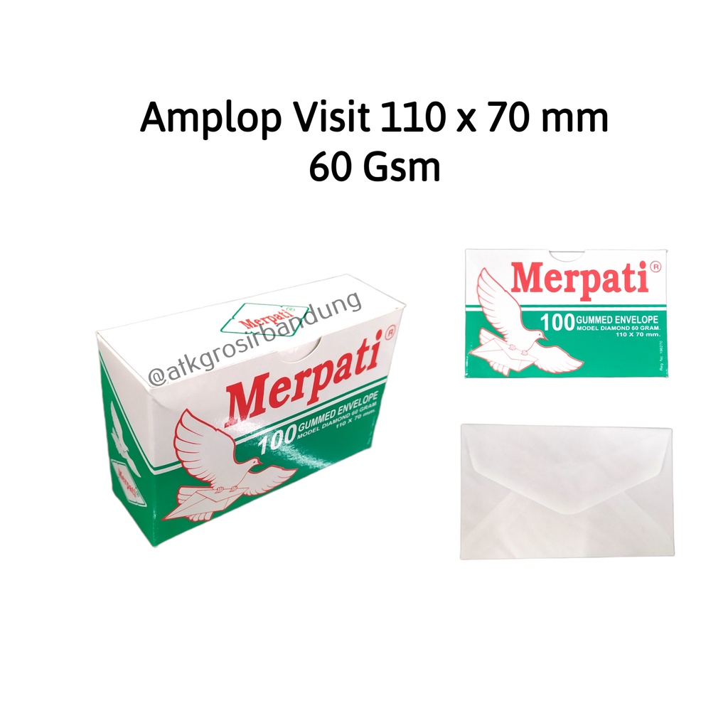 

Kiky Amplop Visit Merpati 60 Gram Gsm 110 x 70 mm - Pak (100 Pcs)