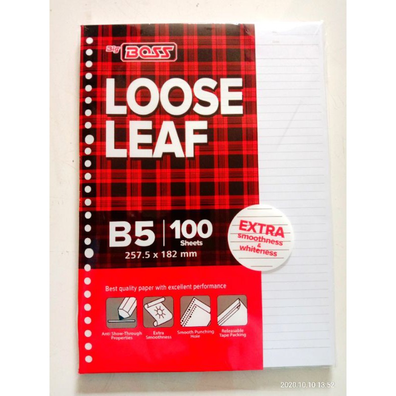 

Isi loose leaf B5 garis 100 lembar