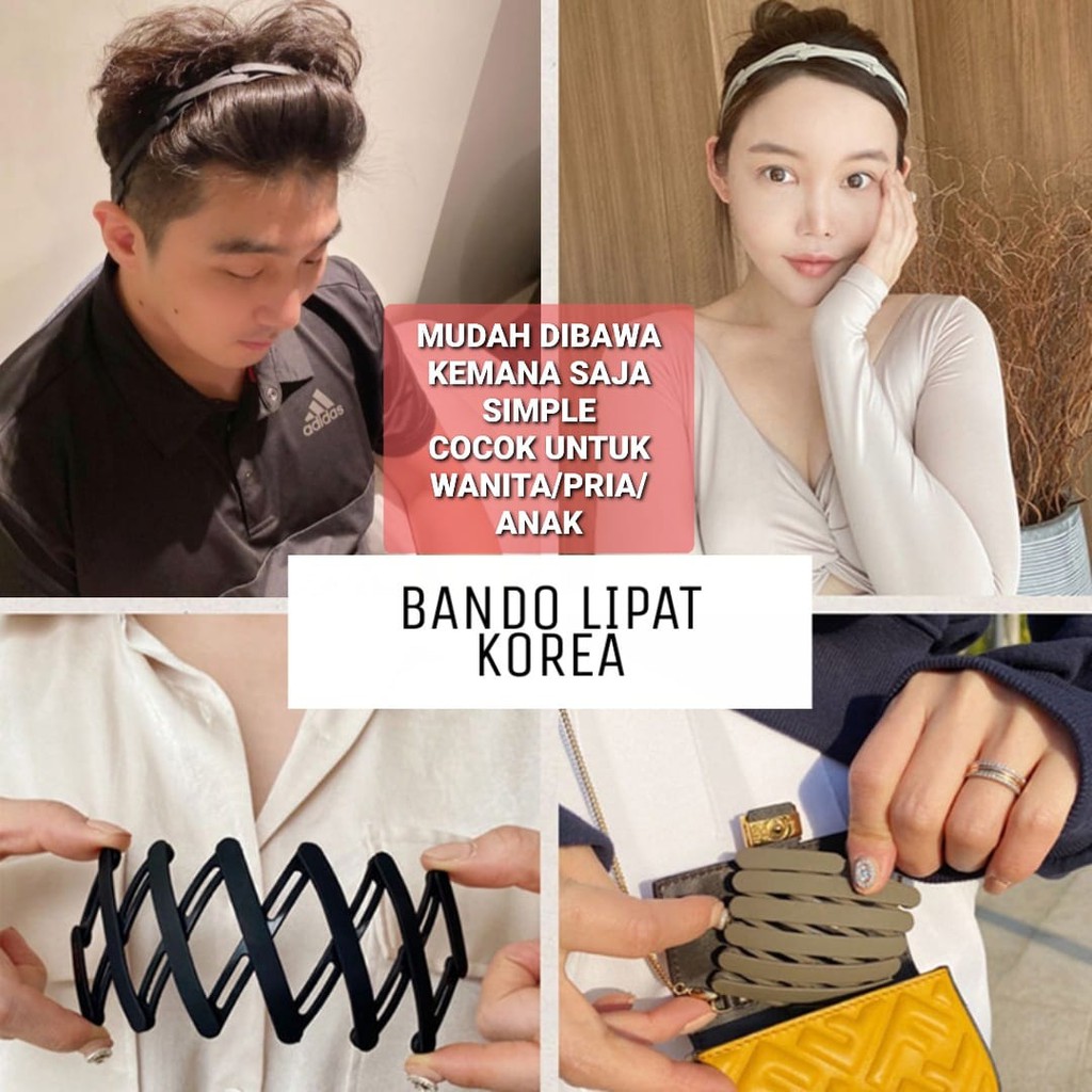 BANDO LIPAT FOLDED KOREA AKSESORIS RAMBUT ANAK PRIA WANITA BANDANA CUCI MUKA SIMPLE BASIC