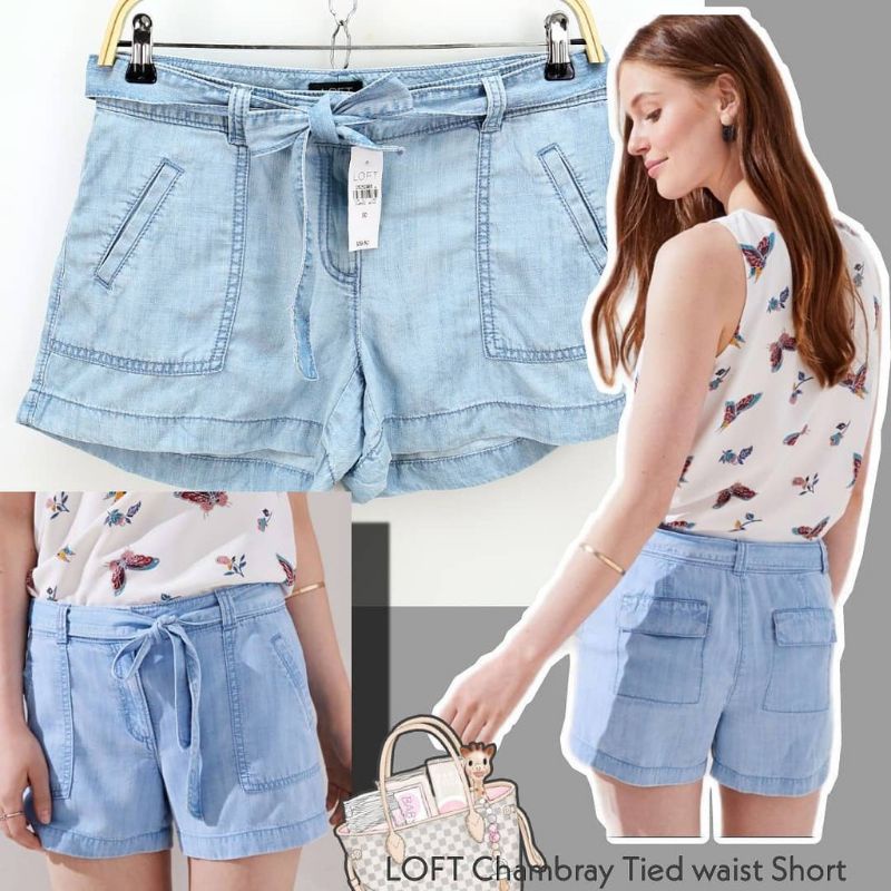 Celana Denim Loft Chambray Short Celana Pendek Wanita Branded Original