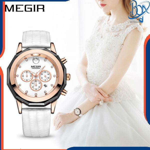 MEGIR  ORIGINAL Jam Tangan Wanita MEGIR Analog Crono Aktif