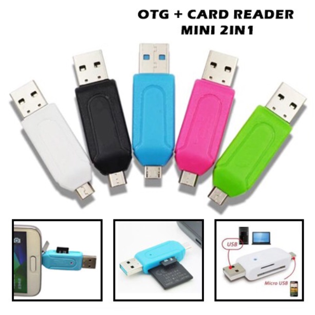 USB OTG + TF Card Reader Mini 2in1 Micro SD Card Reader Transfer Data Adapter Memory HP PC