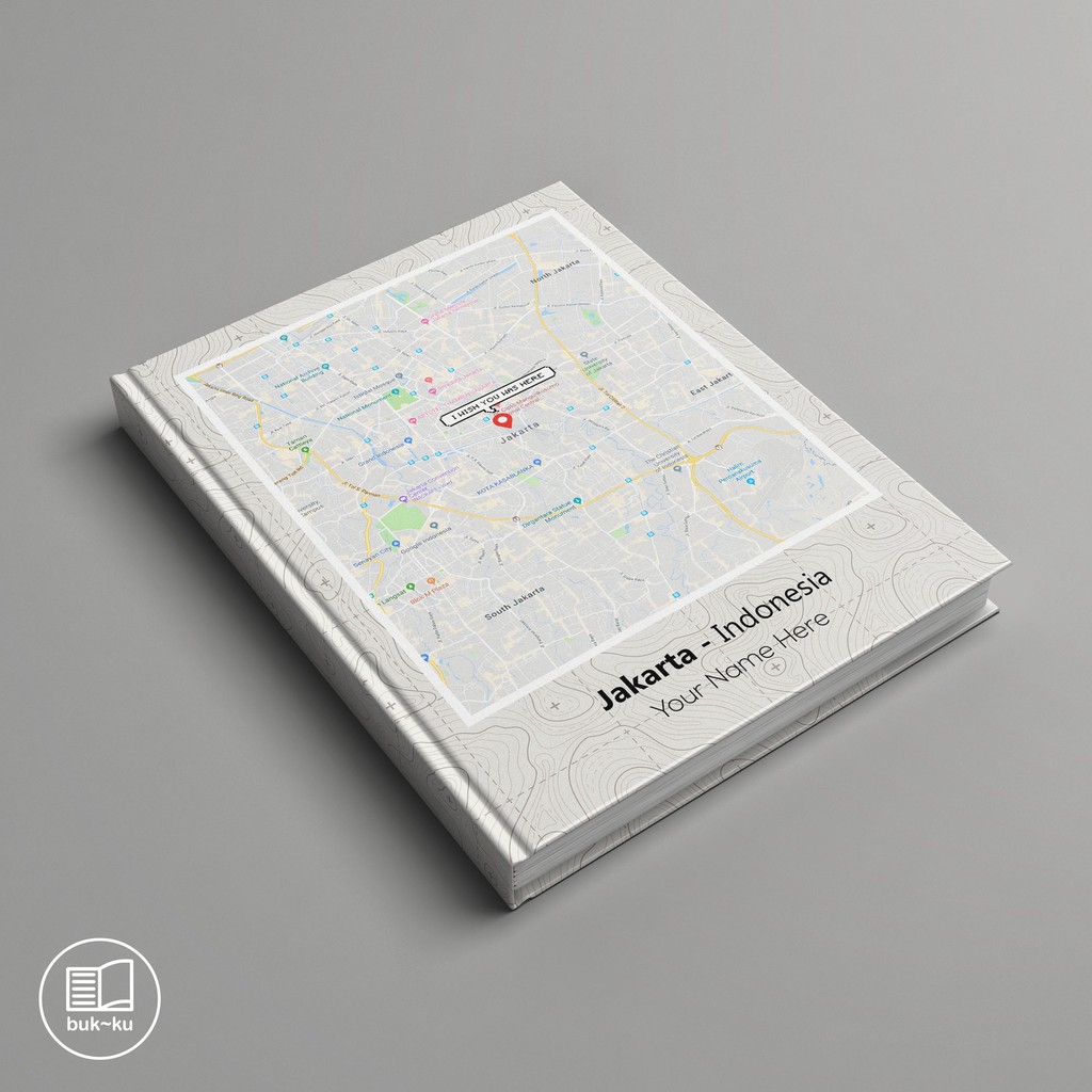 

Buku catatan custom motif map jakarta indonesia tulis note