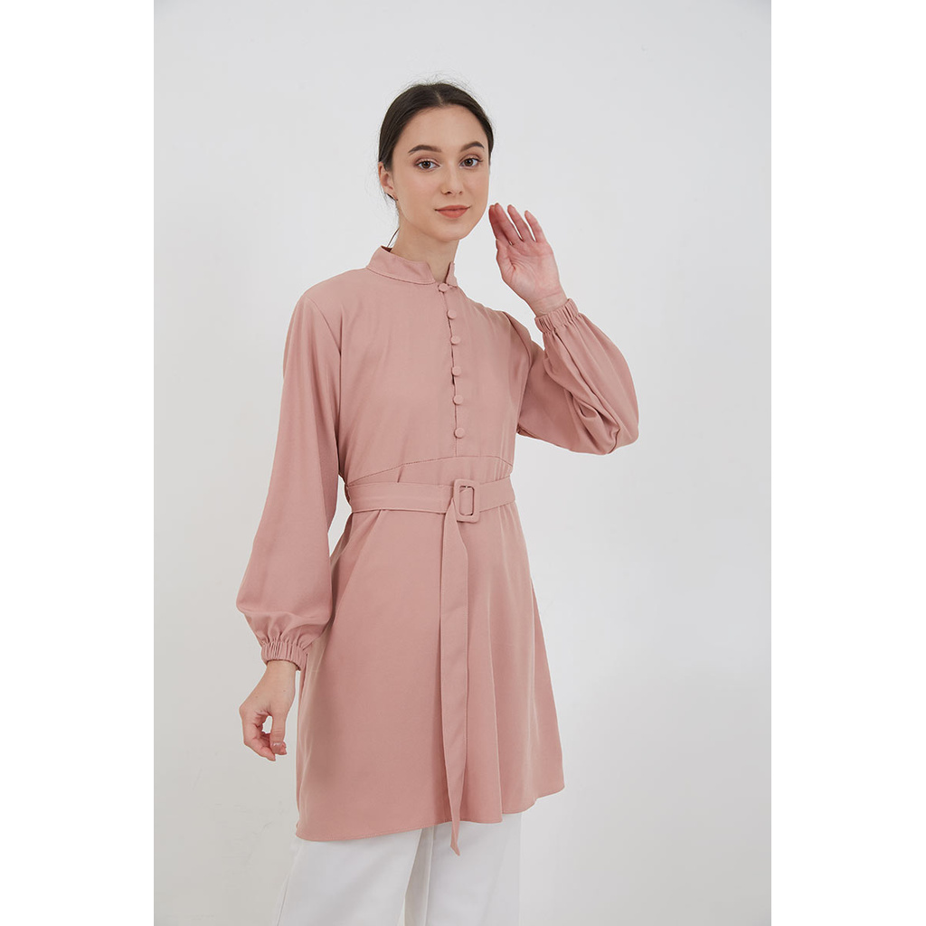Berrybenka - Atasan Blouse Wanita Sofia Mutia Tied Blouse-2